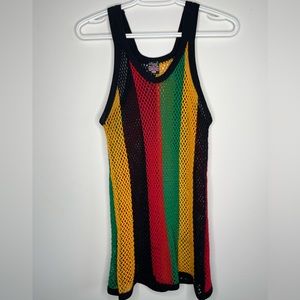 💕 2/25 Rasta Crochet String Tank